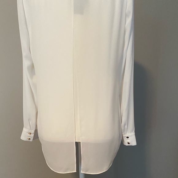 WHBM blouse long sleeve New Ecru Size 2 -NWT - Picture 7 of 8